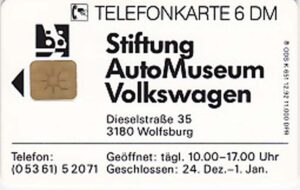 DE, Telecom, Auto, 6DM, Stiftung AutoMuseum VW