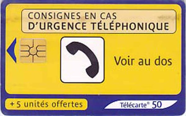 FR, France Telecom, 50+5, Telefonsymbol, Voir au dos