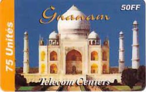 FR, telecom centers, Taj Mahal, 50FF, orange/dunkelblau