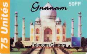 FR, telecom centers, Taj Mahal, 50FF, orange/hellblau