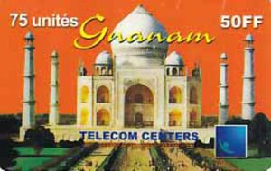 FR, telecom centers, Taj Mahal, 50FF, rot, 75unités