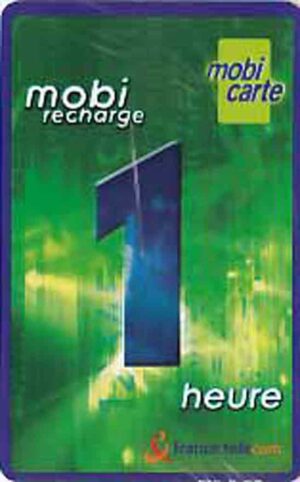 FR, france telecom, mobi, 1h, Karte grün, Zahl 1 blau