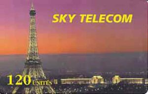 FR, SkyTelecom, 120, Eiffeltrurm, Paris, Abendrot