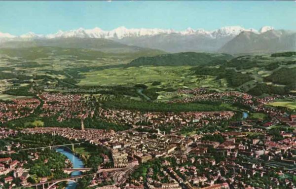 CH, Bern, Fliegeraufnahme, Alpenpanorama