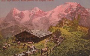 CH, Mürren, Alphütte, Eiger-Mönch-Jungfrau