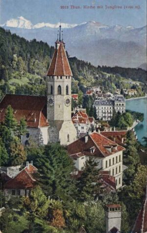 CH, Thun, Kirche mit Jungfrau
