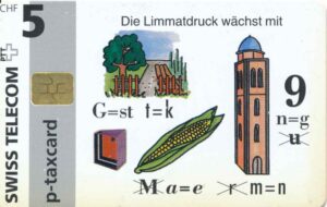 CH, swiss telecom, Limmatdruck, CHF5, Garten/Turm