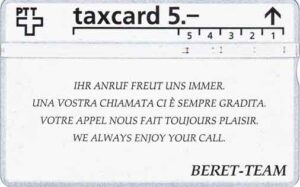 CH, PTT, Beret-Team, 5, Ihr Anruf