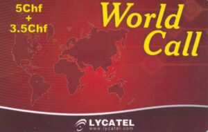 CH, Lycatel, 5+3.5Chf, WorldCall rot, Preis gelb