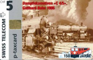 CH, swiss telecom, 150-Bahn, CHF5, Dampflok C 4/5