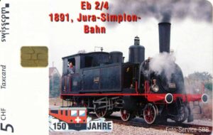 CH, swisscom, 150-Bahn, 5CHF, Dampflok Eb 2/4