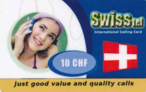 CH, SwissTel, 10CHF, Frau, Schweizer-Flagge