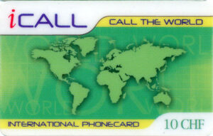CH, iCALL, 10CHF, Weltkarte grün