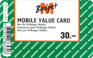 CH, M-Budget Mobile, 30, Migros, grün