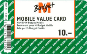 CH, M-Budget Mobile, 10, Migros, grün