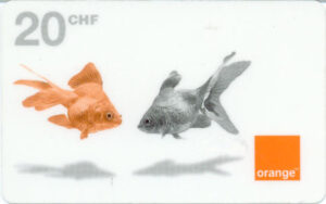 CH, orange, 20CHF, Goldfische, orange/grau