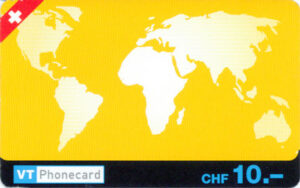 CH, VT phonecard, CHF10, Weltkarte