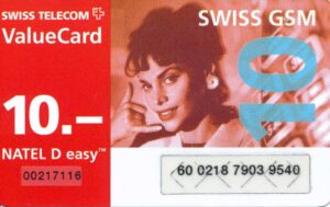 CH, swiss telecom, GSM, 10, Frau, rot