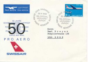 50 Jahre CH-Luftpost, Vol LAU-ZH