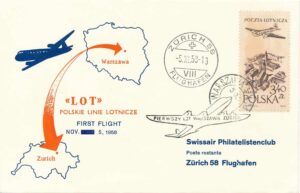 First Flight Zürich-Warszawa 1958