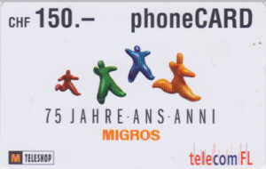 LI, telecomFL, CHF150, 75 Jahre Migros