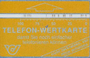 AT, telecom austria, Telefonwertkarte, 100, einfacher, gelb/schwarz