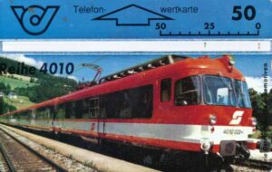 AT, telecom austria, 50, Eisenbahn 4010 rot