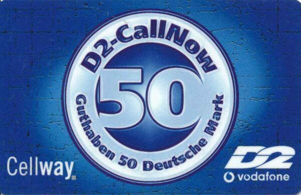 DE, D2 Vodafone, 50DM, CallNow, Cellway