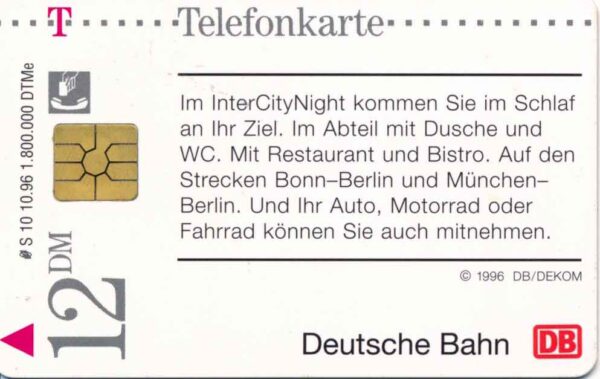 DE, Telecom, Weiss, 12DM, DB, InterCityNight