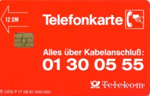 DE, Telecom, Kabelanschluss, 12DM, rot