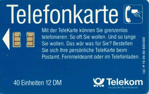 DE, Telecom, 12DM, TeleKarte, marineblau