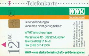 DE, Telecom, Versicherung, 12DM, WWK, gute Verbindungen, Obst