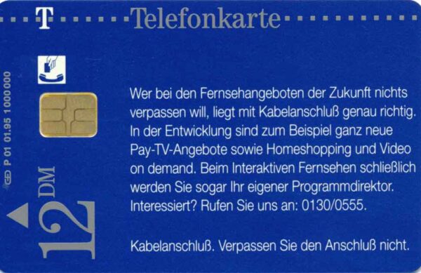 DE, Telecom, 12DM, Kabelanschluss blau