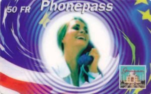 FR, telecom centers, Phonepass, 50FR, Frau, Symbol Gnanam