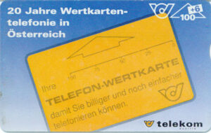 AT, telecom austria, 100+6, 20 Jahre Wertkartentelefonie