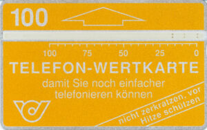 AT, telecom austria, Telefonwertkarte, 100, einfacher, gelb
