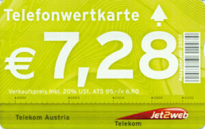 AT, telecom austria, jet2web, €7.28, Grün