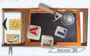 FR, France Telecom, Artistiques, 50, No05, Schiefertafel, Würfel