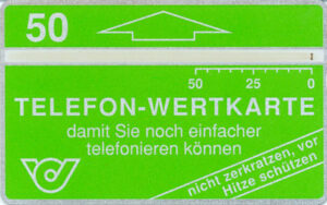 AT, telecom austria, Telefonwertkarte, 50, einfacher, grün