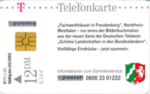 DE, Telecom, Wappen, 12DM, Fachwerkhäuser