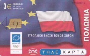 GR, OTE, Olympiade 2004, 3€, Fahne Polen