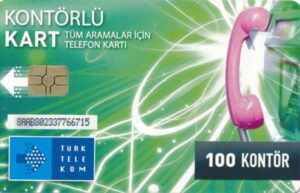 TR, Türktelekom, 100, Kontörlü grün, Telefonhörer
