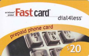 US, InComm, $20, Fast card, dial4less