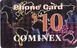 US, Cominex, $10, Weltkarte, schwarz/rot
