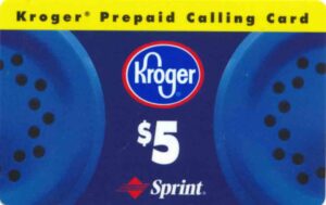 US, Sprint, $5, Kroger, Telefonhörer blau