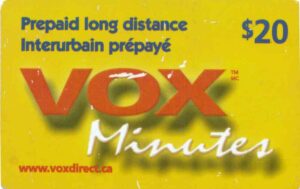 CA, VOX, $20, Minutes, Prepaid long distance