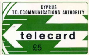 CY, cyprus telecom, £5, telecard, gün/weiss