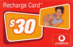 AU, Vodafone, $30, Frau, Recharge Card