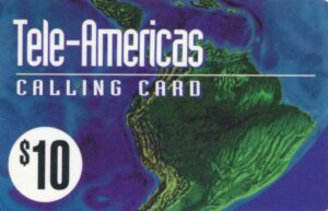 US, Tele-Americas, $10, Südamerika, Karte